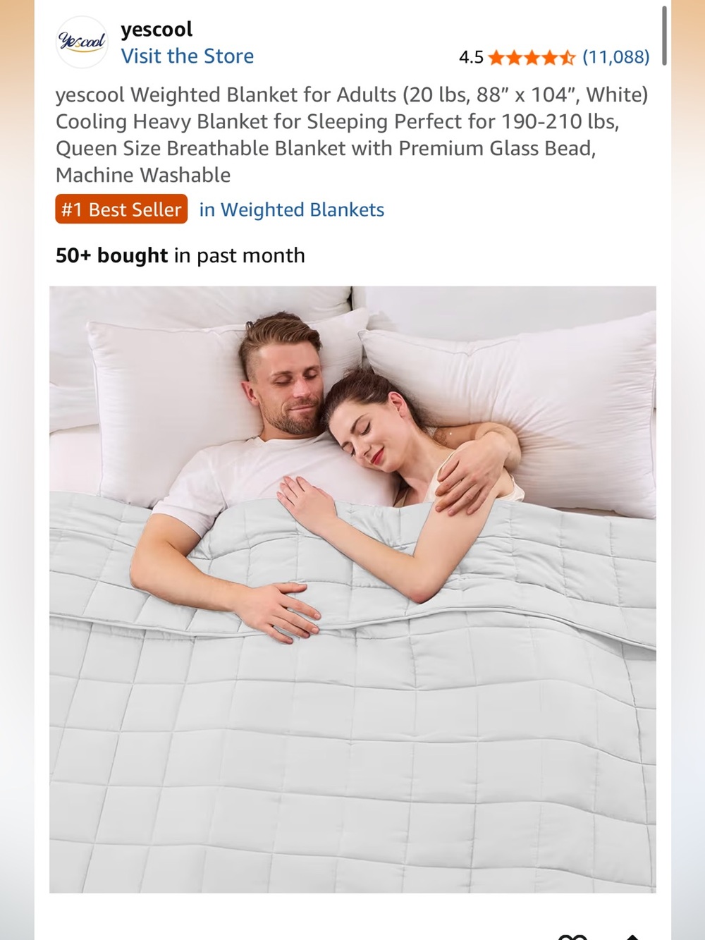 Cooling Weighted Blanket - 20 pounds
